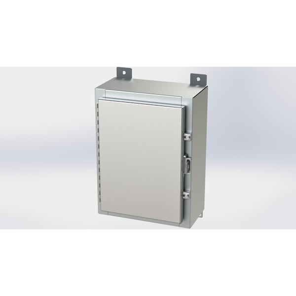 Padlockable Hasp Electrical Enclosures, 16 in H, 6 in D, 12 in W, NEMA 4X, 304 Stainless Steel